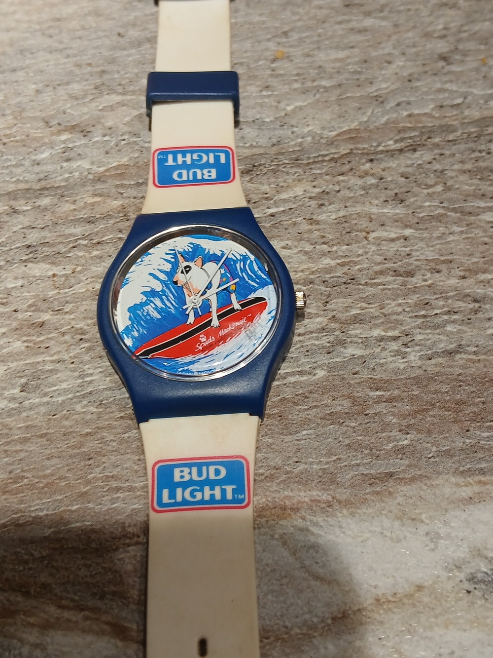 Vintage Spuds Mckinzie Blue and Cream Surf Watch